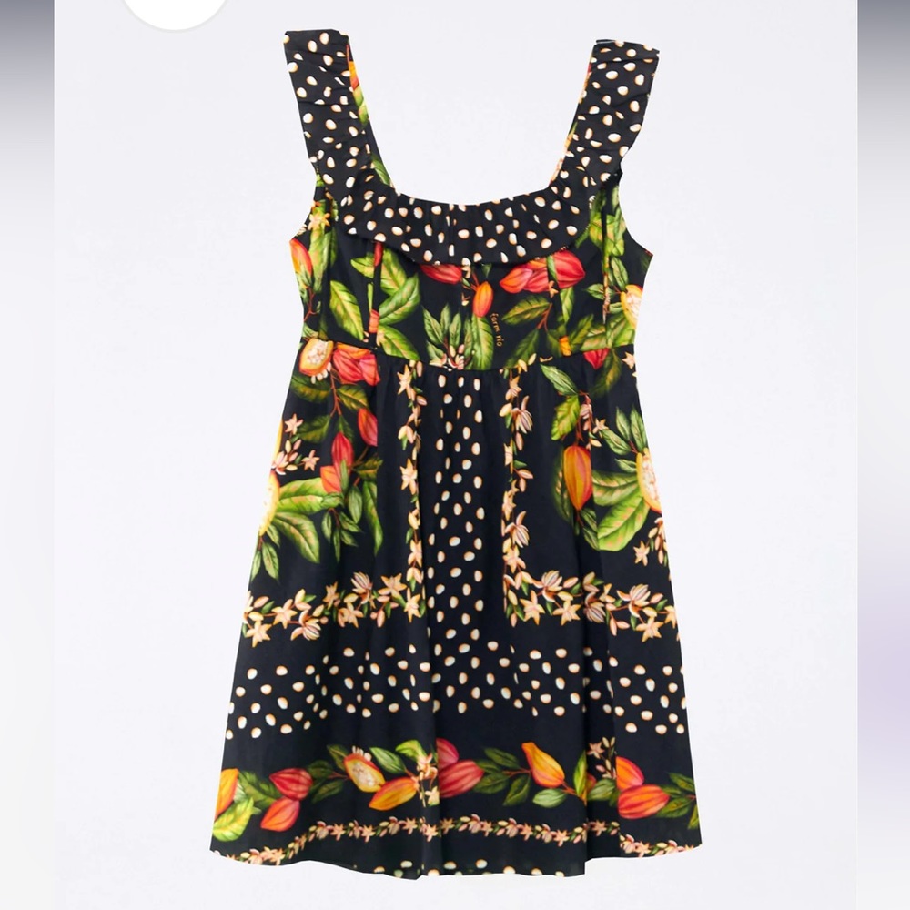 NWT Farm Rio Cocoa Paradise Square Neck Mini Dress in Medium